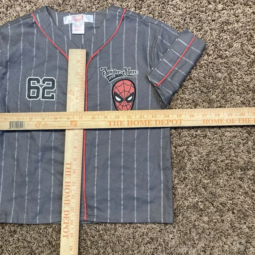 Marvel Spiderman NYC Gray Baseball Shirt Boys Size 2T